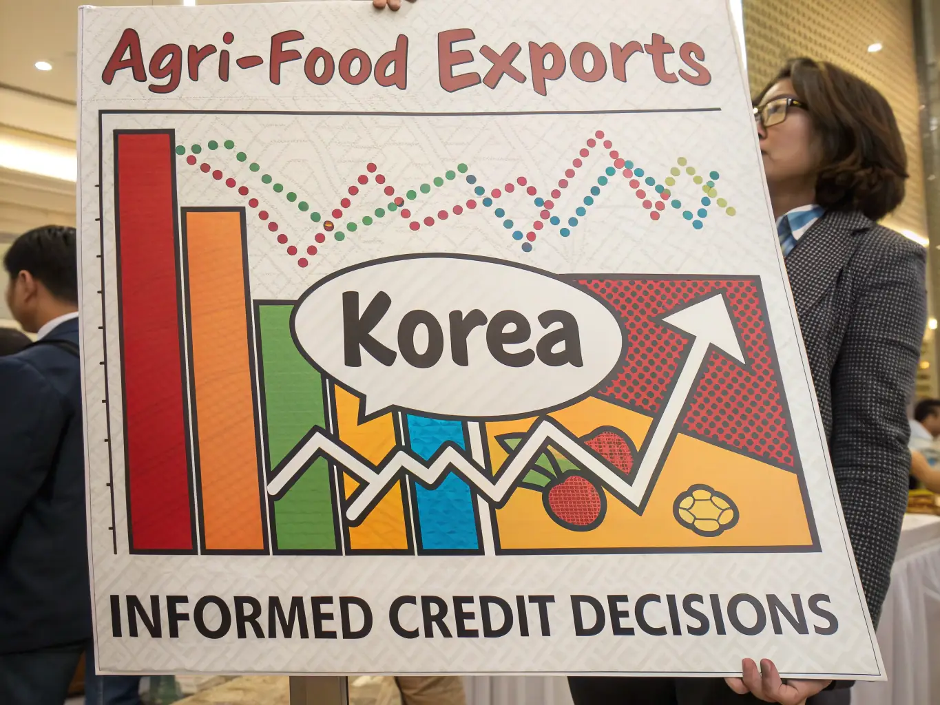 A graph showing the growth of successful agri-food exports to Korea, highlighting the positive impact of informed credit decisions.