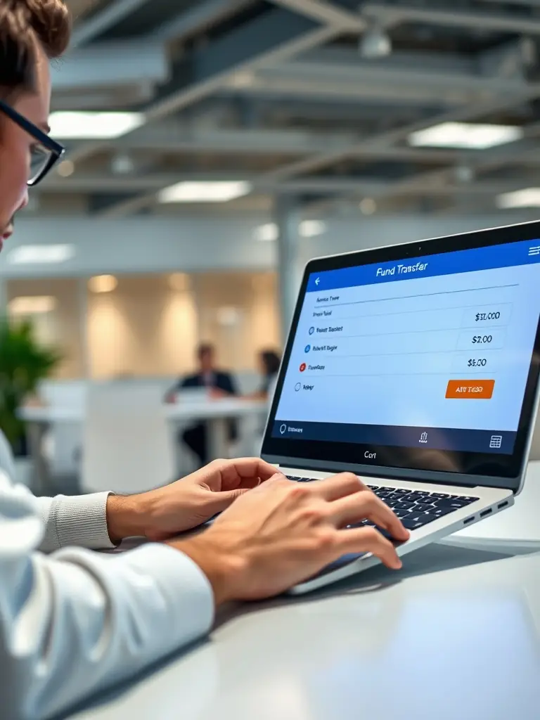 An image depicting a secure data transfer process, symbolizing the secure handling of sensitive financial information during credit evaluations.