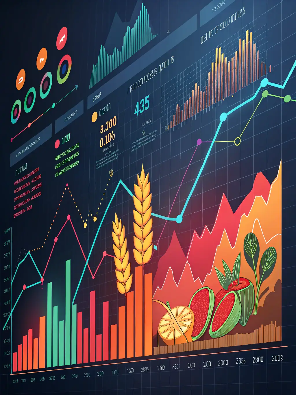A visual representation of market trends and industry insights, highlighting AgriCreditLink's expertise in the Korean agri-food market.